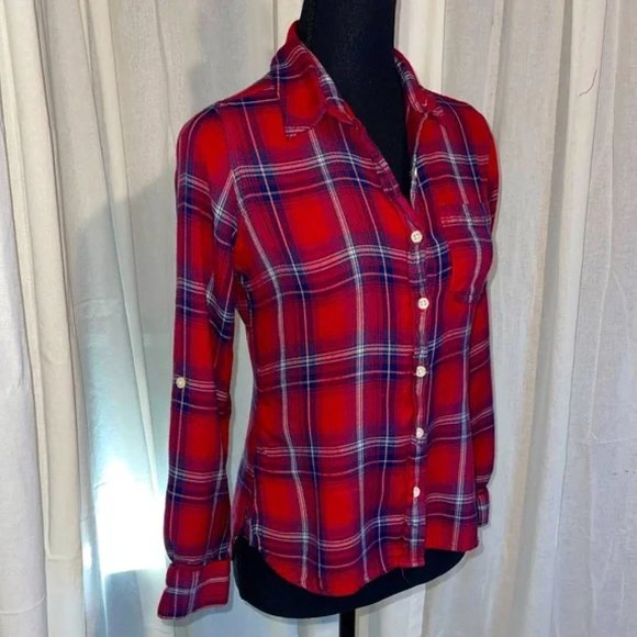 Mossimo Red Plaid Shirt - Picture 2 of 5